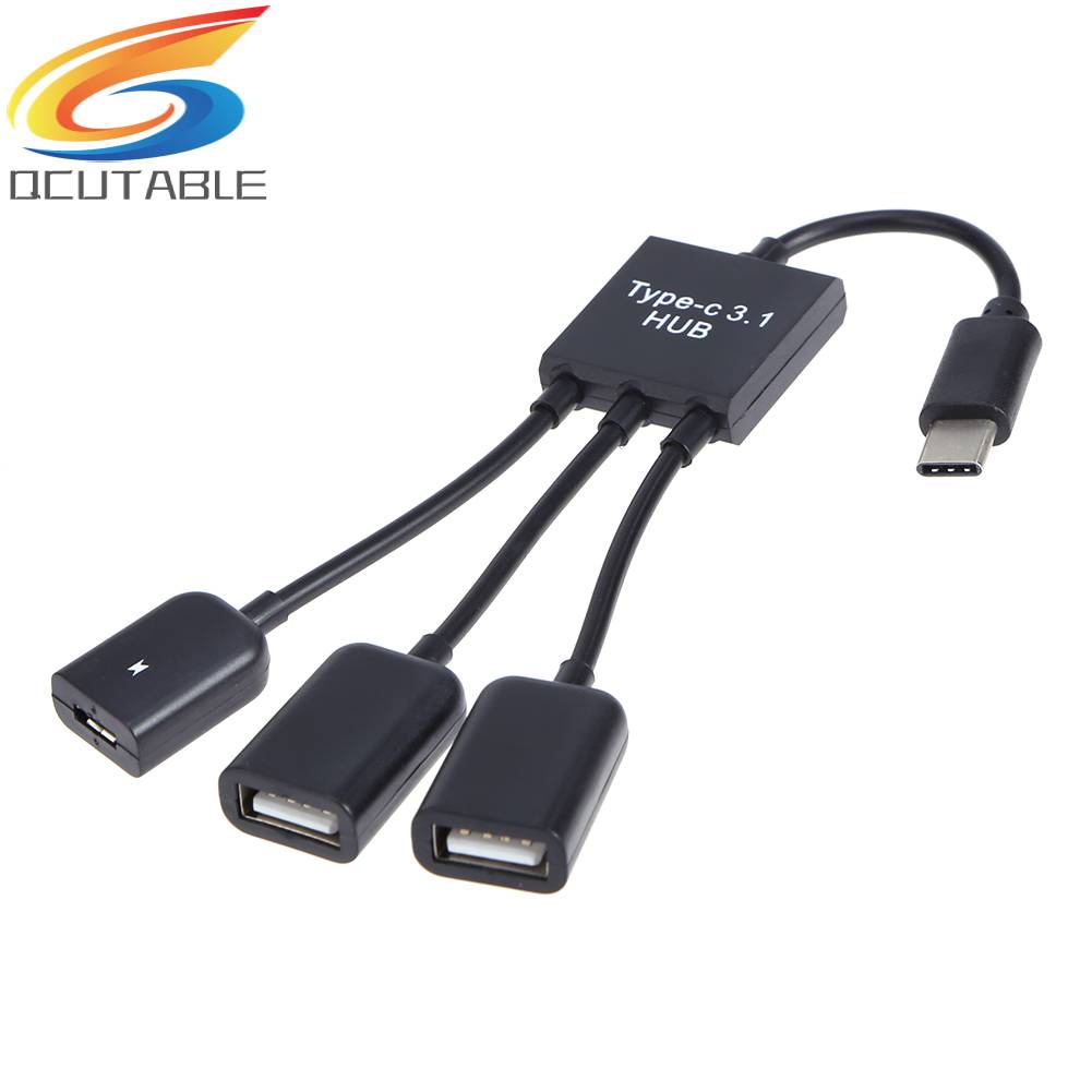 Bộ 2 Dây Cáp OTG Nối Dài Chuyển Đổi Cổng USB-A / F + Micro USB Sang Cổng USB 3.1 Type-C