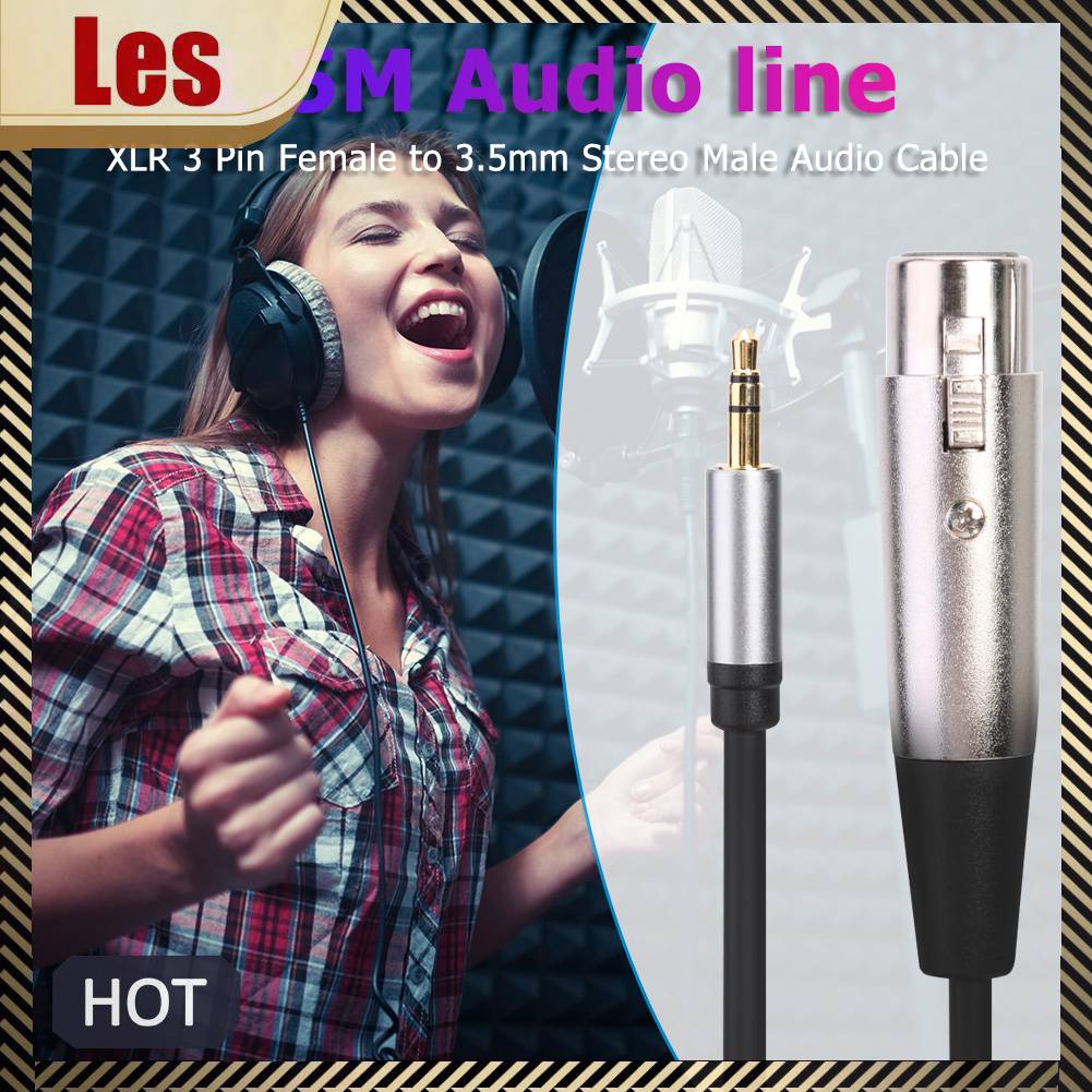 Cáp Chuyển Đổi 1.5m XLR 3pin Female Sang 3.5mm TRS Male Cho Microphone