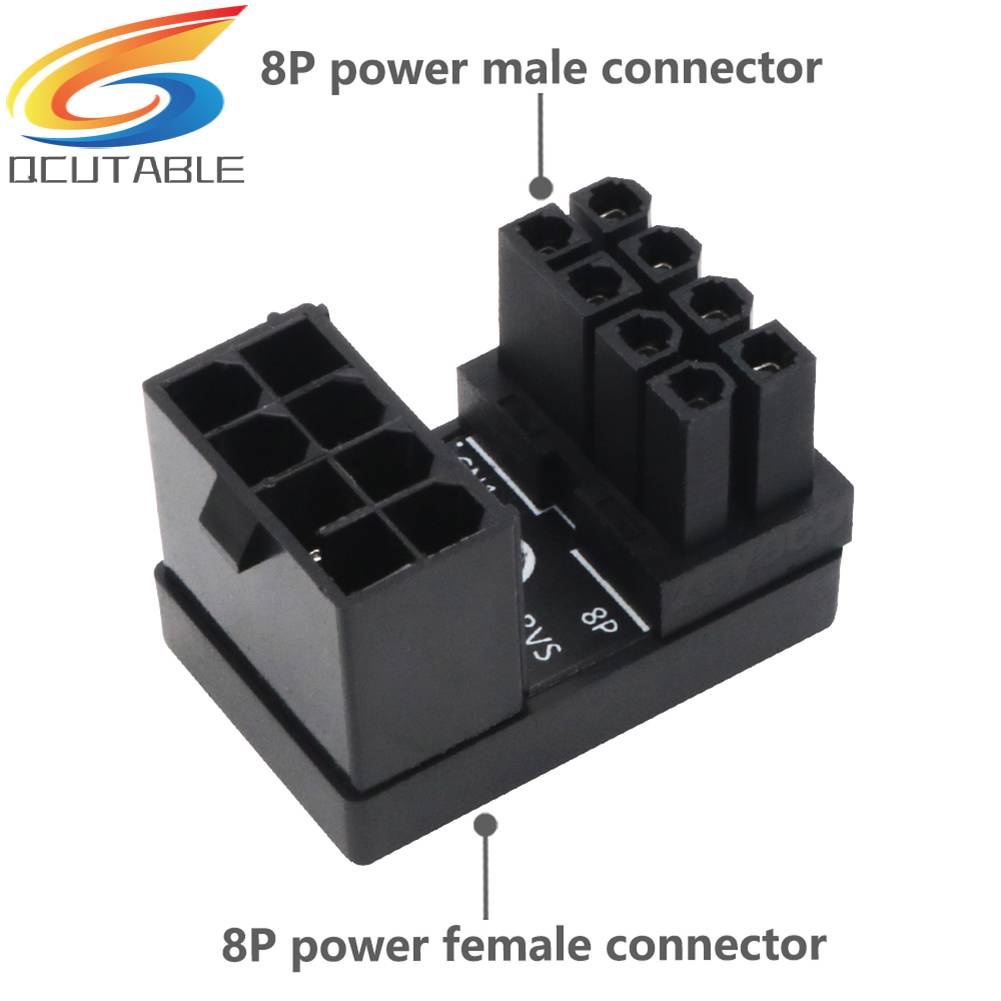 Đầu Chuyển Đổi ATX 8-Pin Female Sang 8pin Male 180 Độ Cho Thẻ Đồ Họa PC