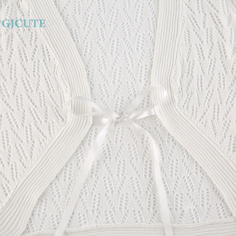 Áo Cardigan Dệt Kim Mỏng Tay Ngắn Màu Trơn Thời Trang Mùa Hè Cho Nữ