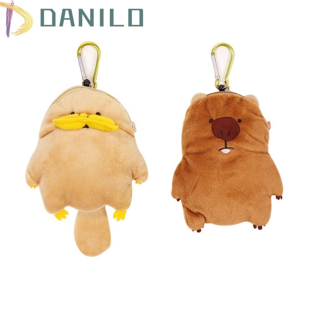 DANILO Ví Đựng Tai Nghe / Thẻ Có Khóa Kéo Bằng Vải Bông Giáng Sinh Dành Cho Nữ