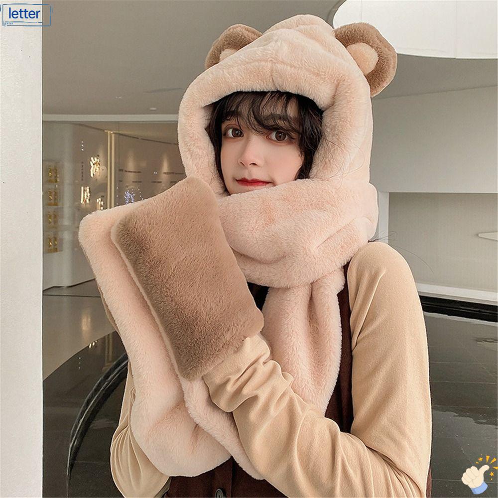 LET Mũ Trùm Đầu Giữ Ấm Mùa Đông Thời Trang Phong Cách Cho Nữ