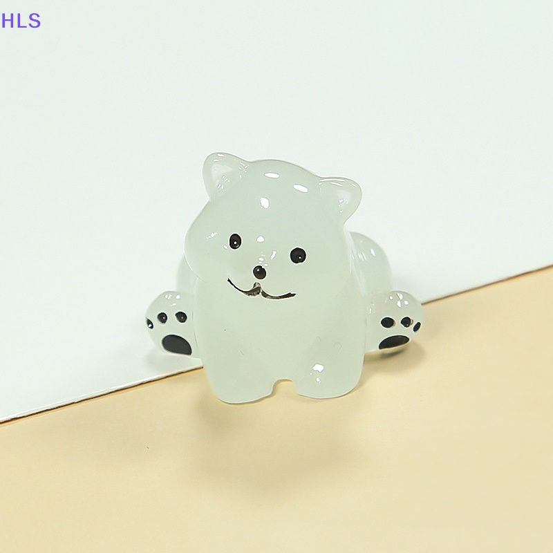 Bộ 2 Đồ trang trí Gấu Bắc Cực Mini Phát Sáng Dùng Trang Trí Tiểu Cảnh