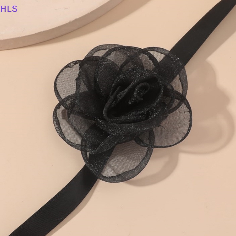 Vòng Cổ Choker Hình Hoa Trà Thắt Nơ Phong Cách Vintage Dành Cho Nữ