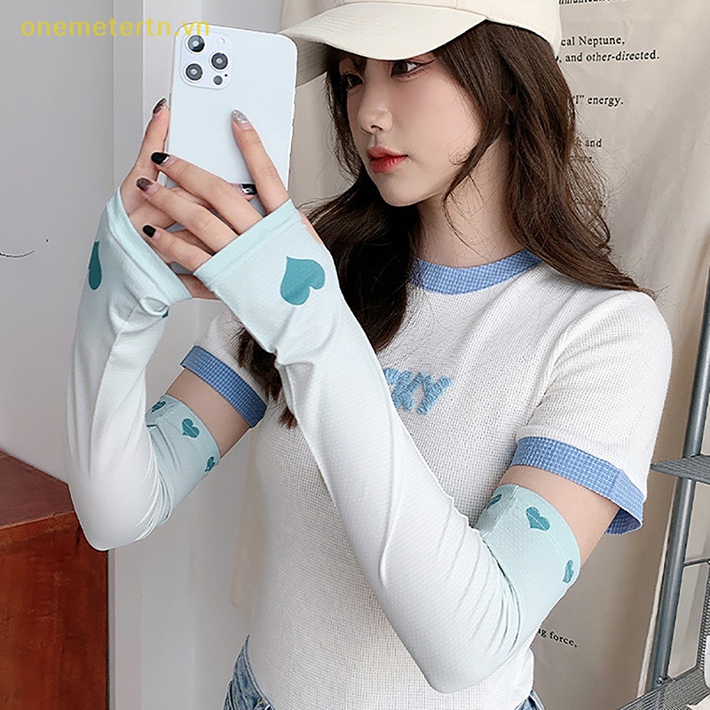 Onemetertn Găng Cánh Tay Chống Nắng Và Tia UV Bằng Lụa Lạnh Bảo Vệ Cho Nam Và Nữ Khi Đạp Xe / Chơi Thể Thao / Tennis