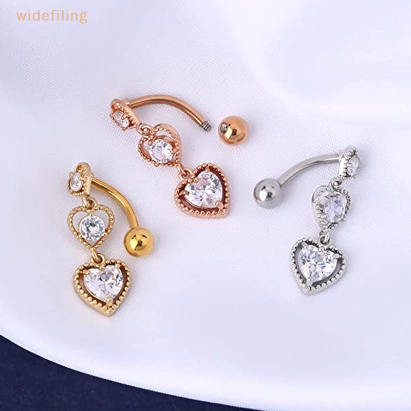 Khuyên RốN HìNh 3 TráI Tim BằNg ThéP Không Gỉ