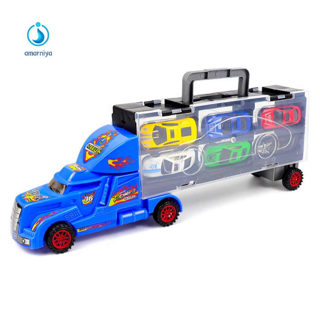 1 Bộ Đồ Chơi Mô Hình Xe Container Mini Cho Trẻ Em