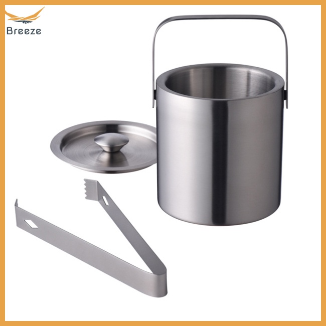 Xô Làm Đá Bằng Thép Không Gỉ Hai Lớp Cách Nhiệt 1.3l Dùng Cho Quán Bar / Nhà Ở