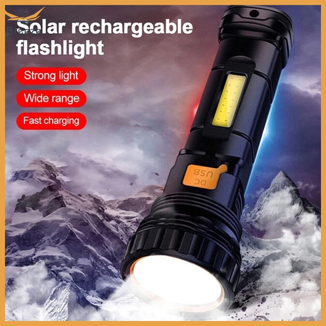 Đèn Pin Năng Lượng Mặt Trời 1200mah Chống Thấm Nước Kèm Sạc Tiện Dụng Mang Theo Du Lịch Cắm Trại