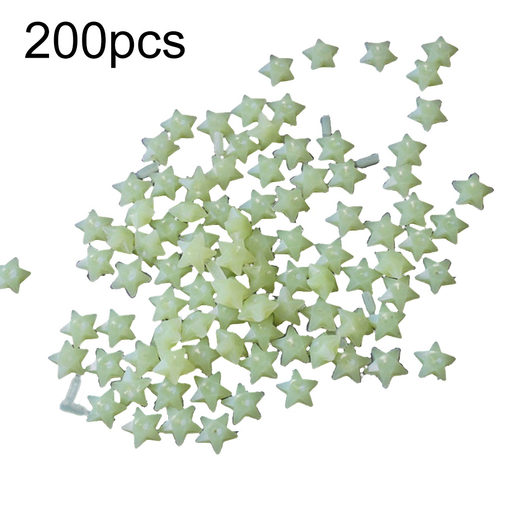 Set 200 Hình Dán Ngôi Sao 3D Dạ Quang Trang Trí Phòng Ngủ Cho Bé