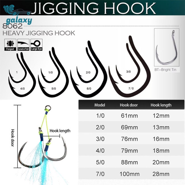 Galaxy Set 2 Lưỡi Câu Đính Lông Vũ Nhiều Màu Sắc