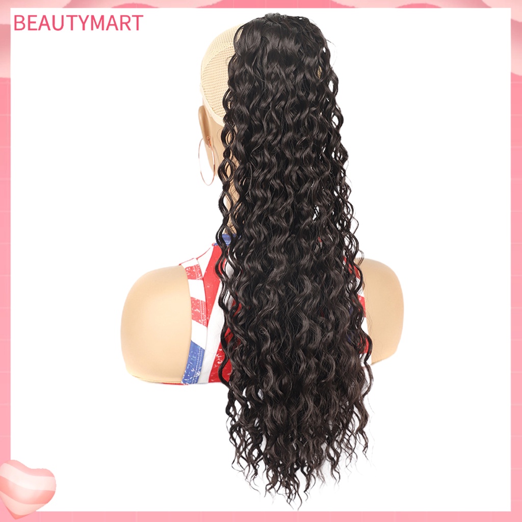 Bộ Tóc Giả Dài Xoăn Dày Mềm Mại Chống Trượt Có Dây Rút Dành Cho Nữ