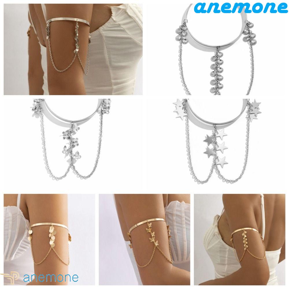 Vòng Đeo Cánh Tay Dạng Chuỗi Tua Rua Họa Tiết Hình Học Phong Cách Gothic Thời Trang Cho Nữ