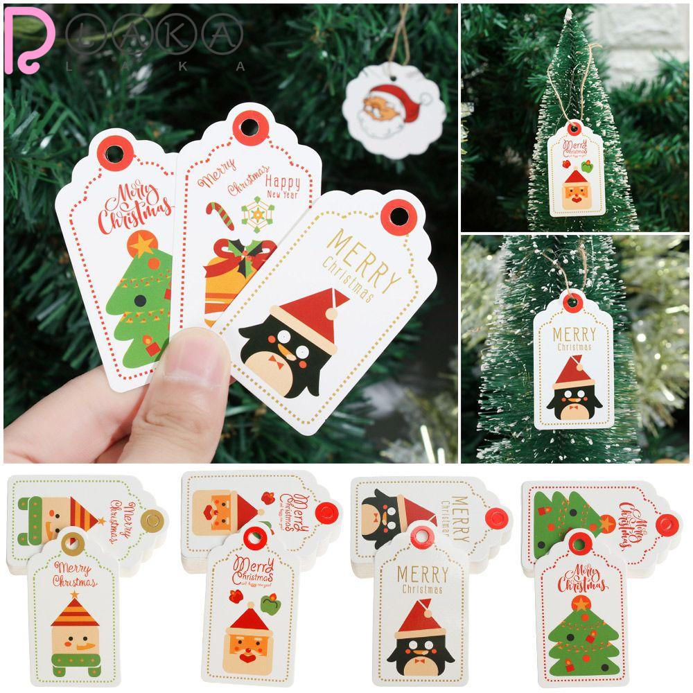 LAKAMIER Set 50 Thẻ Giấy Treo Trang Trí Giáng Sinh Kèm Dây Treo Mới