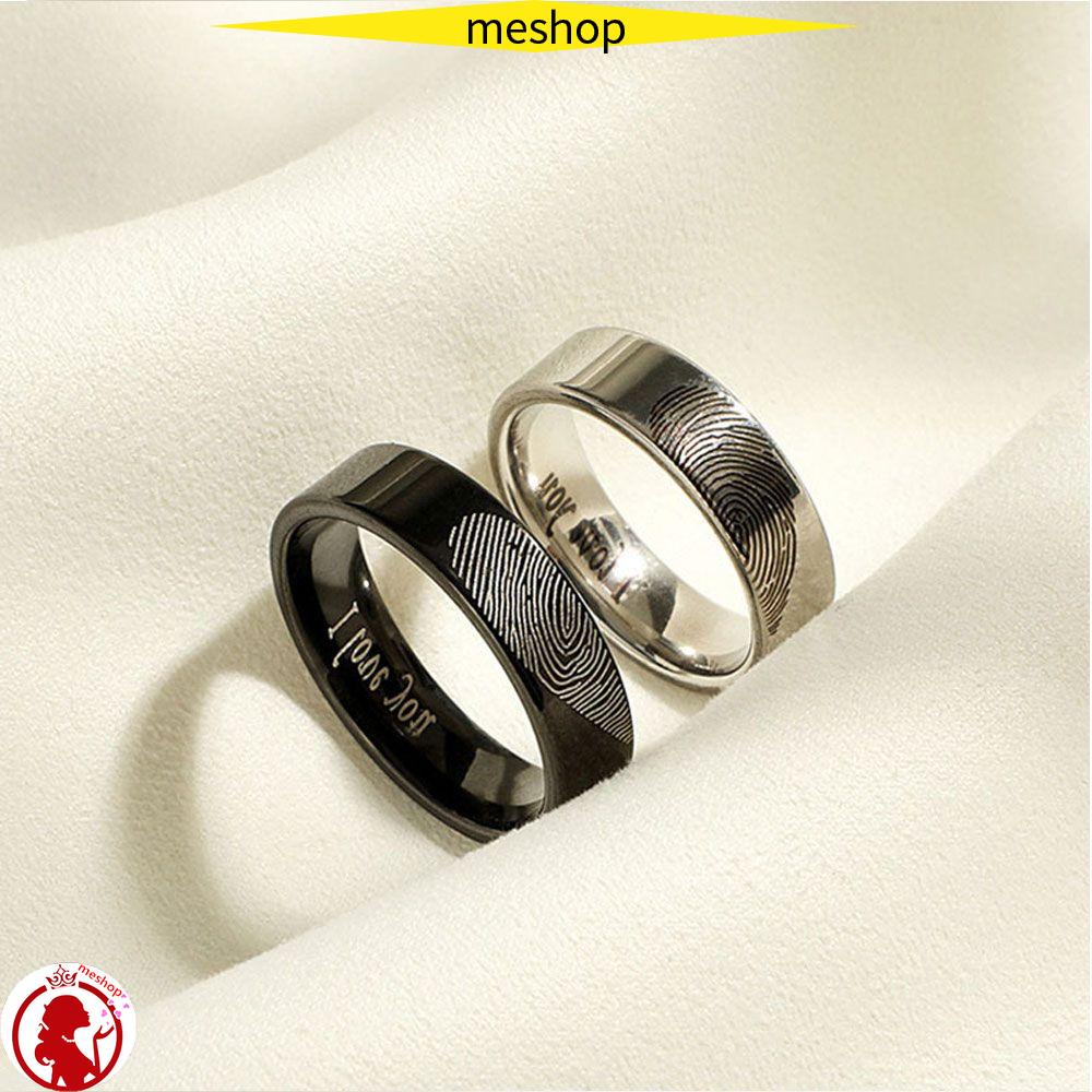 ME 1 Cặp Nhẫn Đeo Họa Tiết Hình Trái Tim Lãng Mạn