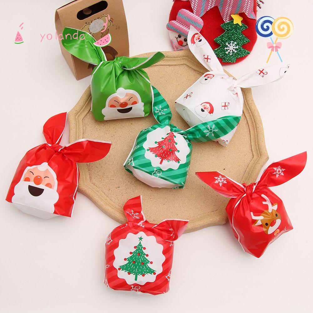 YOLA Bộ 10 Túi Đựng Kẹo Giáng Sinh Hình Ông Già Nô-En, Thỏ Tai Dài
