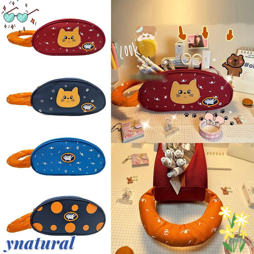 Túi Đựng Bút Bằng Vải Oxford Chất Lượng Cao Họa Tiết Mèo Đa Năng