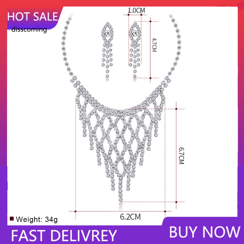 Sl| Bộ Vòng cổ Và Bông Tai Dài Tinh Tế