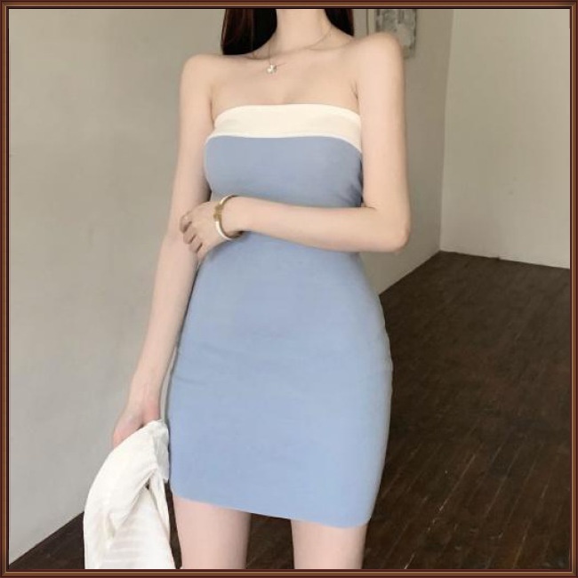 Đầm Dệt Kim Chữ A Không Tay Màu Sắc Đơn Giản Cho Nữ