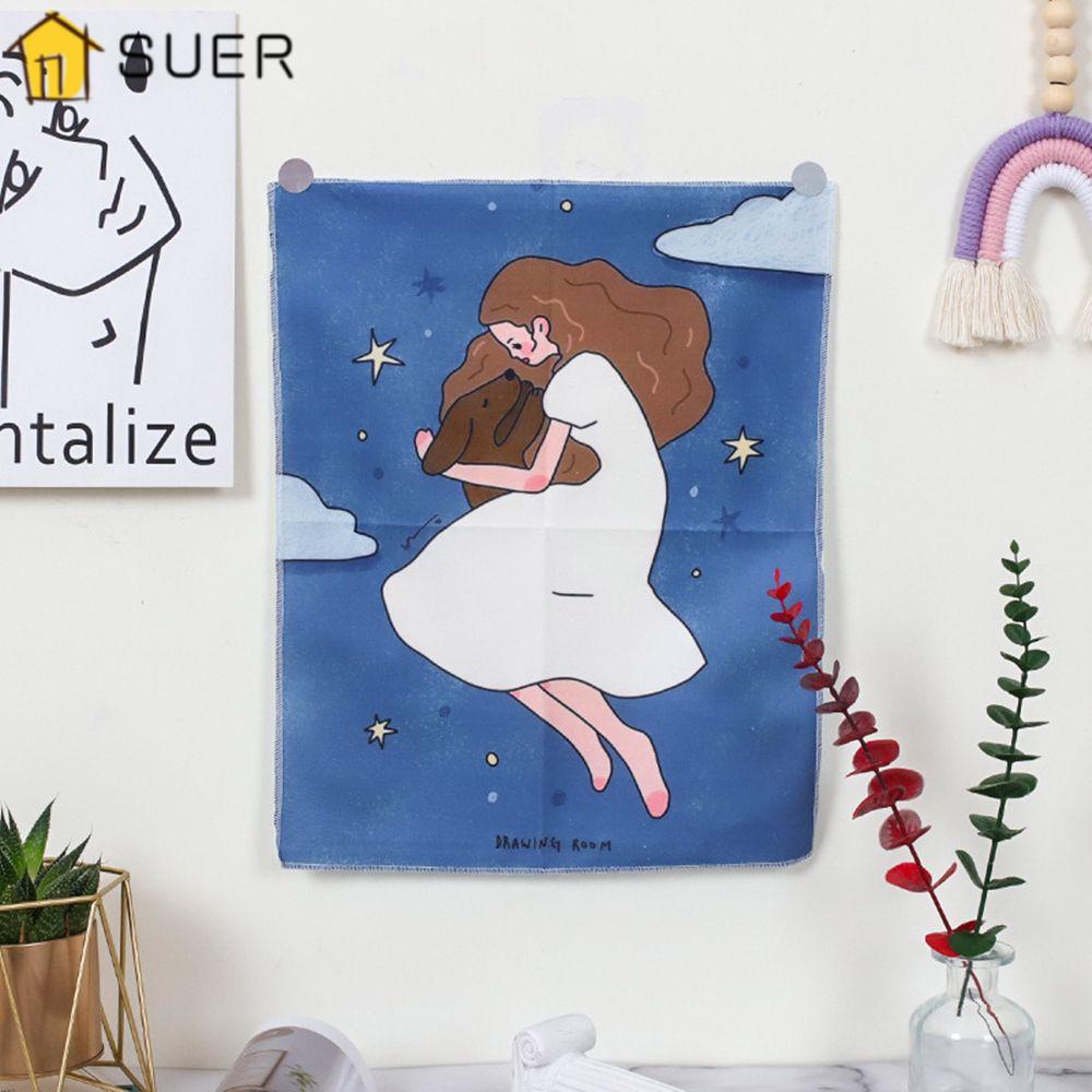 SUENIN Thảm Treo Tường Trang Trí Phòng Ngủ Họa Tiết Hoạt Hình Dễ Thương