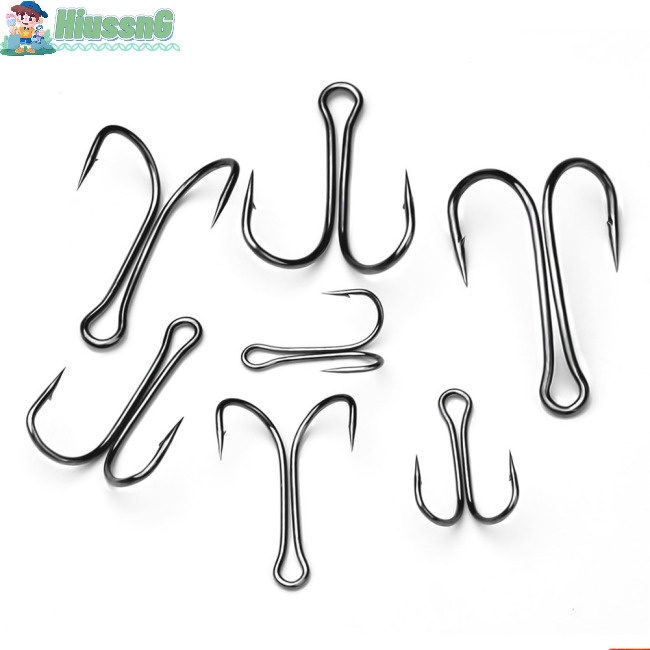 Set 50 Lưỡi Câu Đôi Bằng Thép Cacbon Chất Lượng Cao