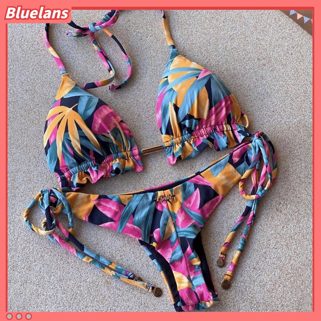 Bộ Đồ Bơi Bikini Hai Mảnh Họa Tiết Hoa Có Đệm Nâng Ngực Cho Nữ