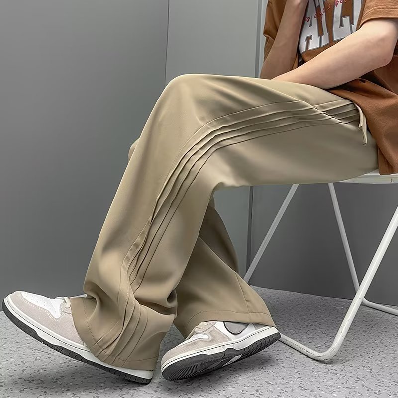 Quần Dài Dáng Rộng Chất Lụa Lạnh Thời Trang Xuân Thu Cho Nam