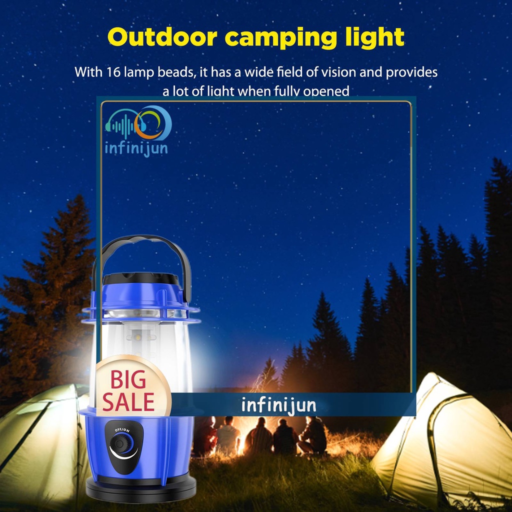 Đèn Pin Cắm Trại 8000K 16 Bóng Led Chống Thấm Nước