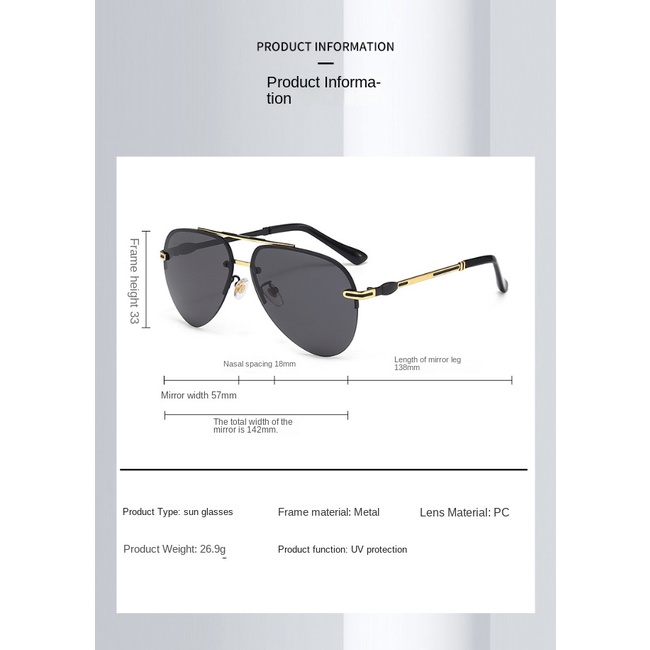 Kính Mát Phân Cực Gọng Kim Loại Thời Trang Cho Nam