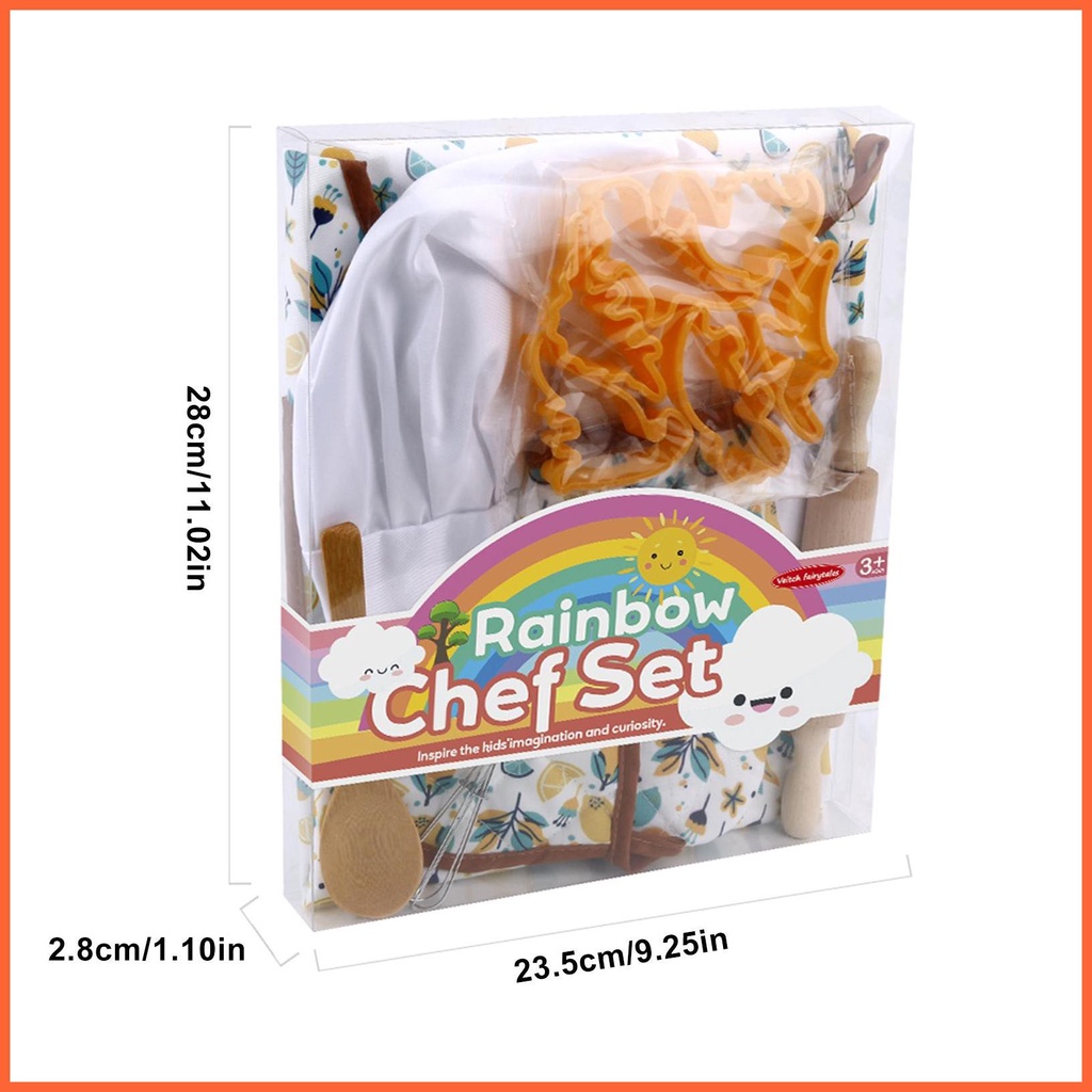 Bộ Đồ Chơi Cắt Bánh Quy + Nón + Tạp Dề Hóa Trang Đầu Bếp Cho Trẻ Em