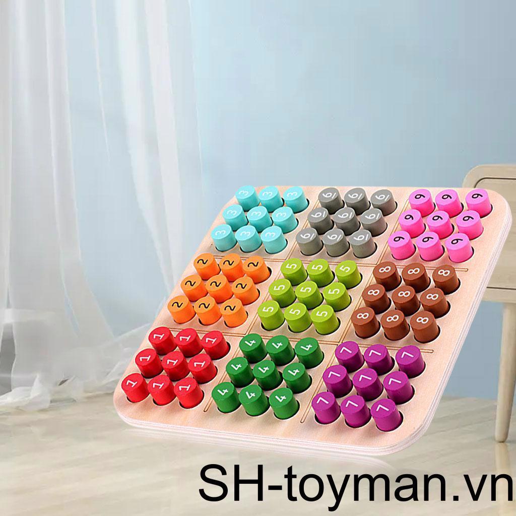 Bộ Trò Chơi Sudoku Bằng Gỗ Nhiều Màu Sắc Kích Thích Trí Não Cho Người Lớn Và Trẻ Em