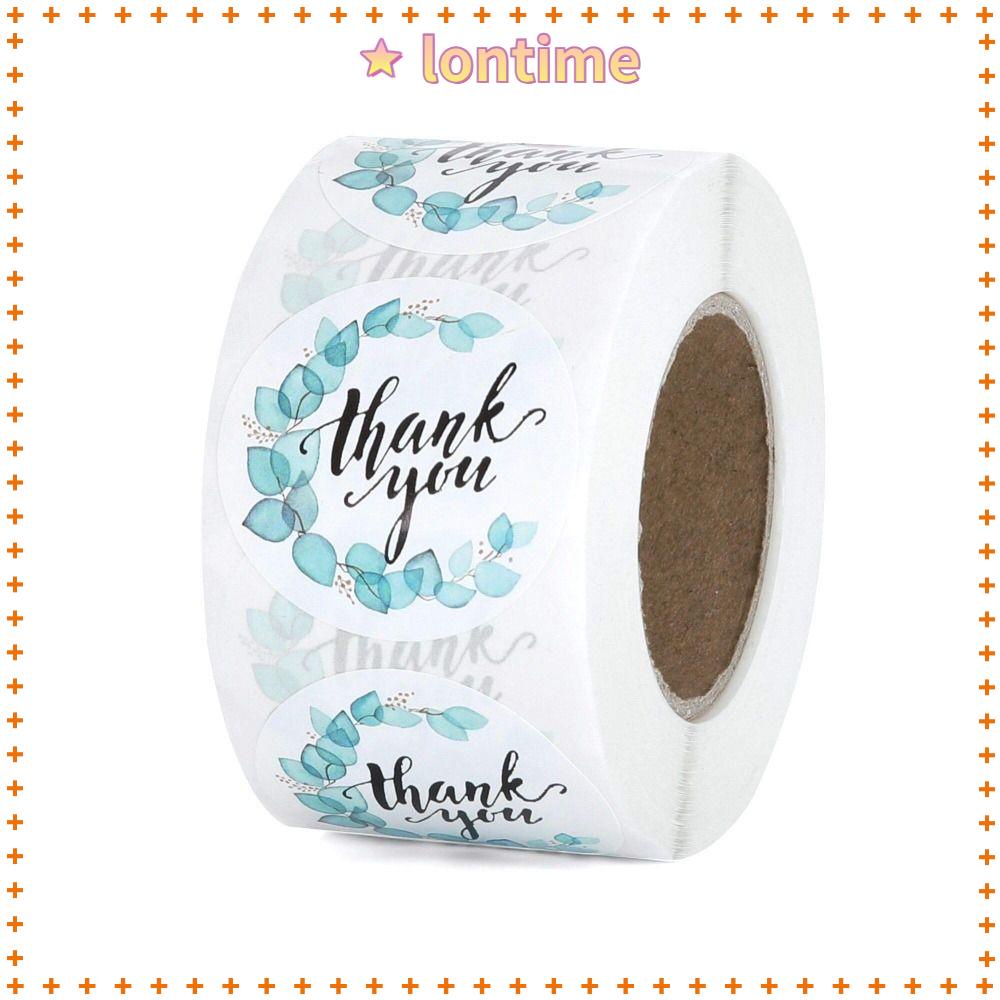 Nhãn Dán Tự Dính 1.5 Inch In Chữ Thank You Màu Ngọc Lam Phong Cách Doanh Nhân