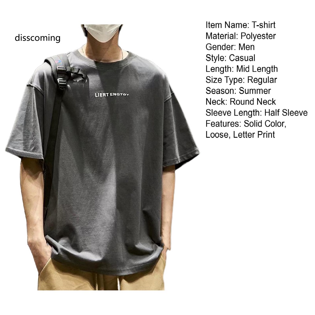 Băng Đô SL SL SL SL SL| Áo Thun Cổ Tròn Vải Mềm In Chữ Phong Cách Hip Hop Thời Trang Mùa Hè Cho Nam