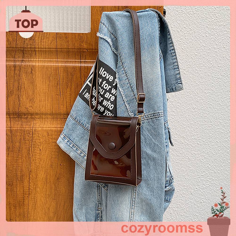 Túi Xách Nhựa Trong Suốt Hình Vuông Đơn Giản Cho Nữ