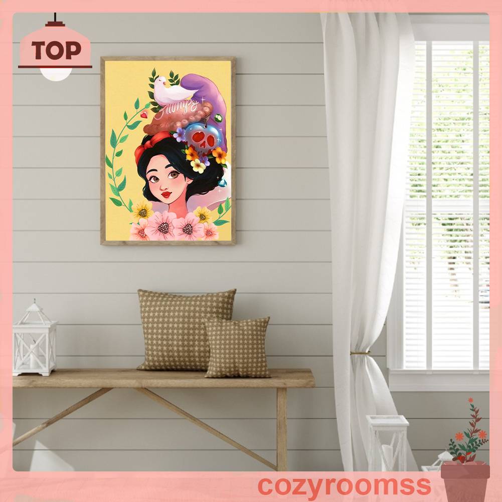 Bộ Tranh Đính Đá 5D Họa Tiết Công Chúa Độc Đáo DIY Dùng Trang Trí Nhà Cửa