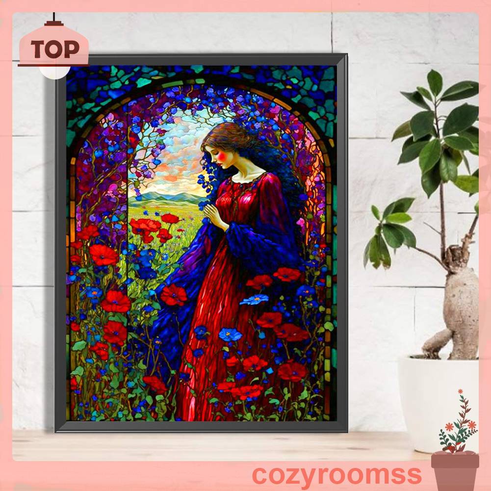 Tranh Đính Đá Kim Cương Toàn Bộ 5D DIY Hình Vẽ Cô Gái