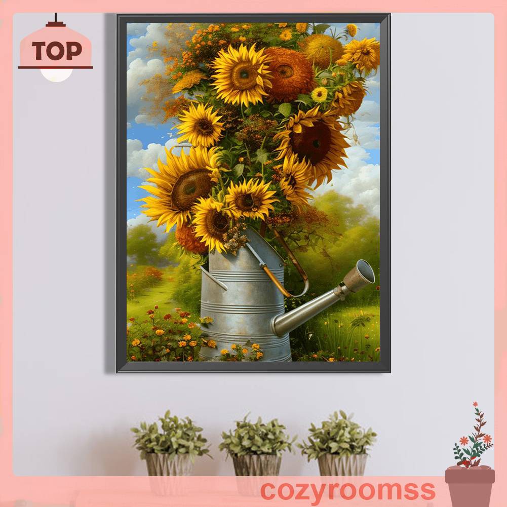 Tranh Đính Đá Kim Cương Toàn Bộ 5D DIY Hình Vẽ Hoa Hướng Dương