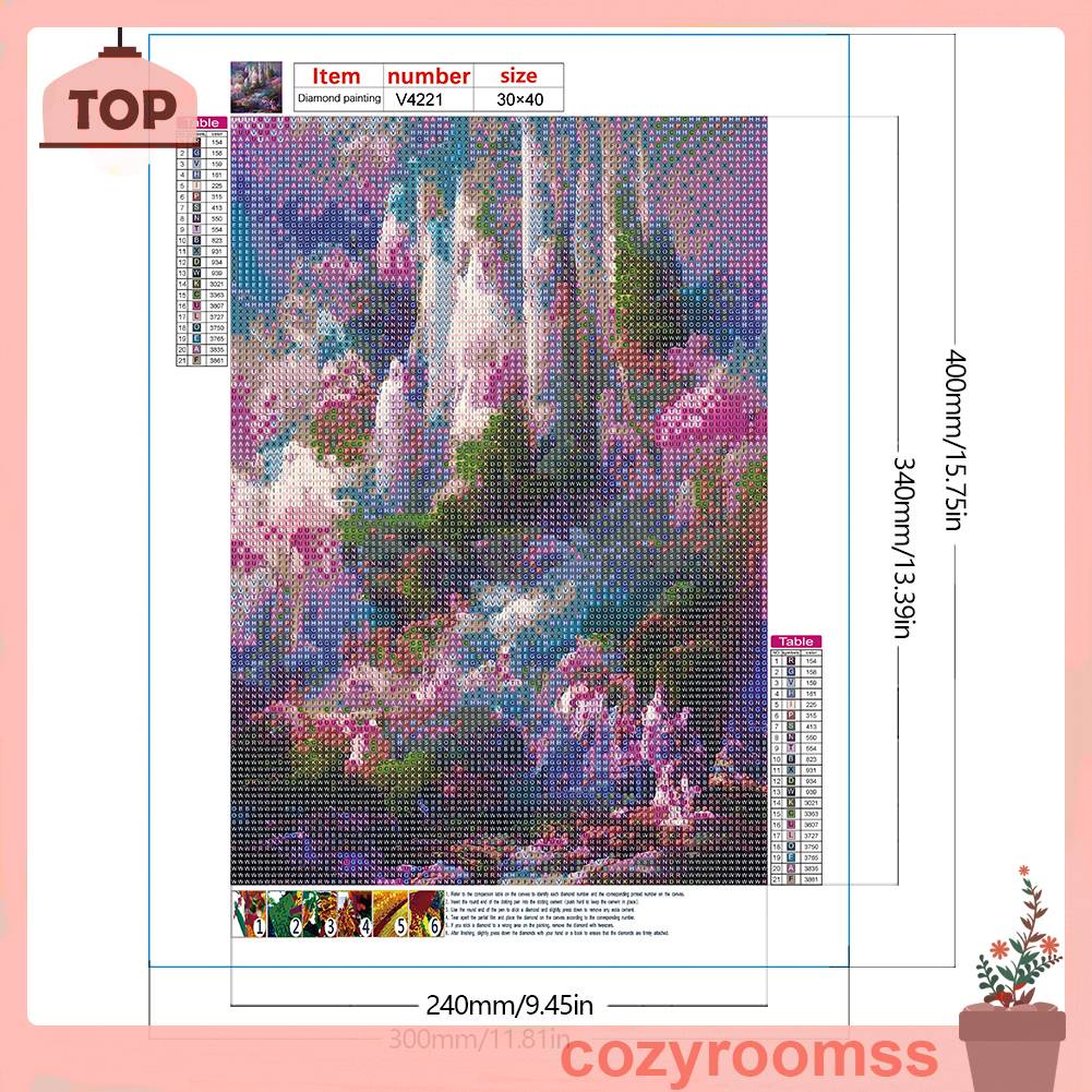 Tranh Đính Đá Kim Cương Toàn Bộ 5D DIY Hình Vẽ Phong Cảnh Trang Trí Nhà Cửa