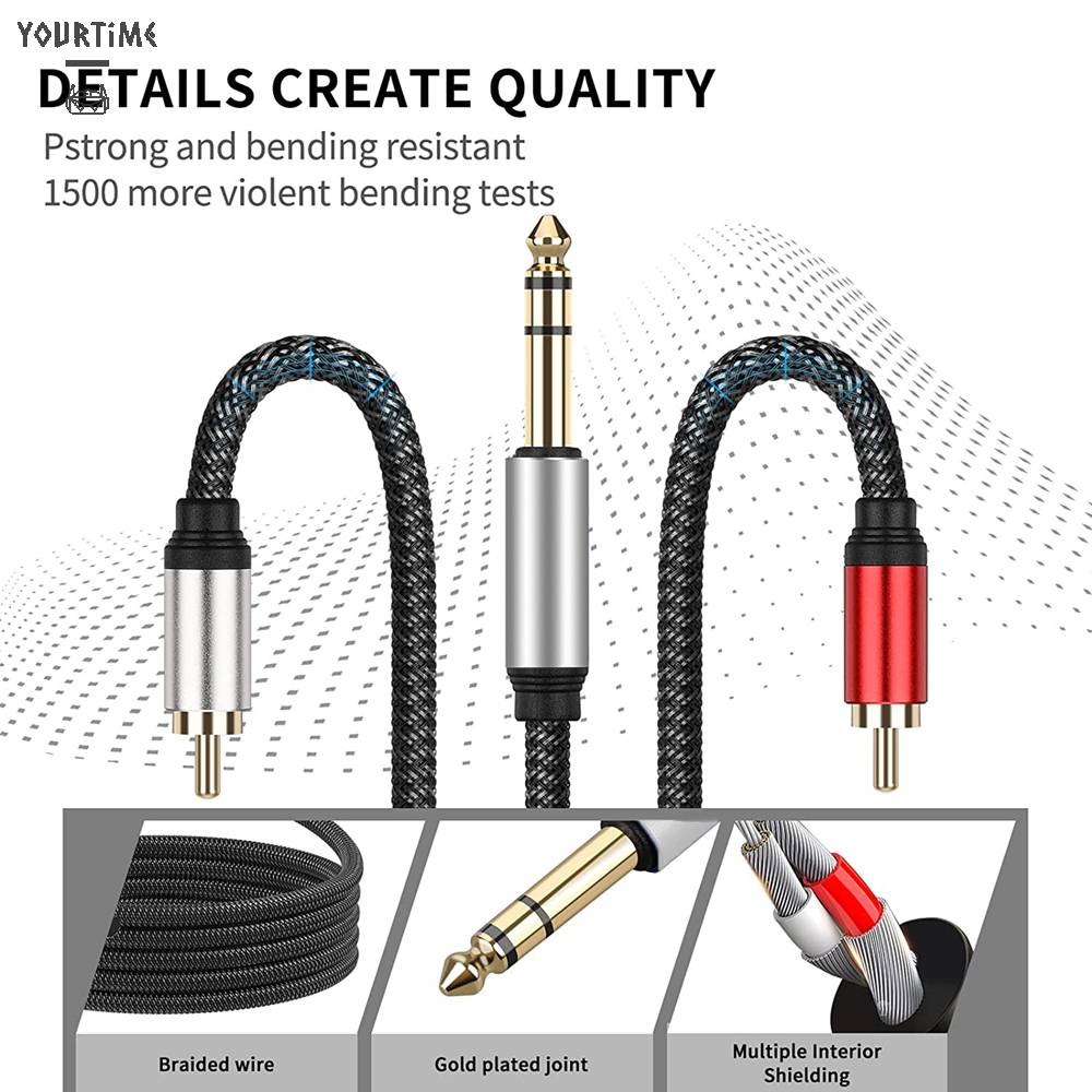 Cáp ChuyểN ĐổI Âm Thanh HìNh Chữ Y 6.35mm Sang 2RCA