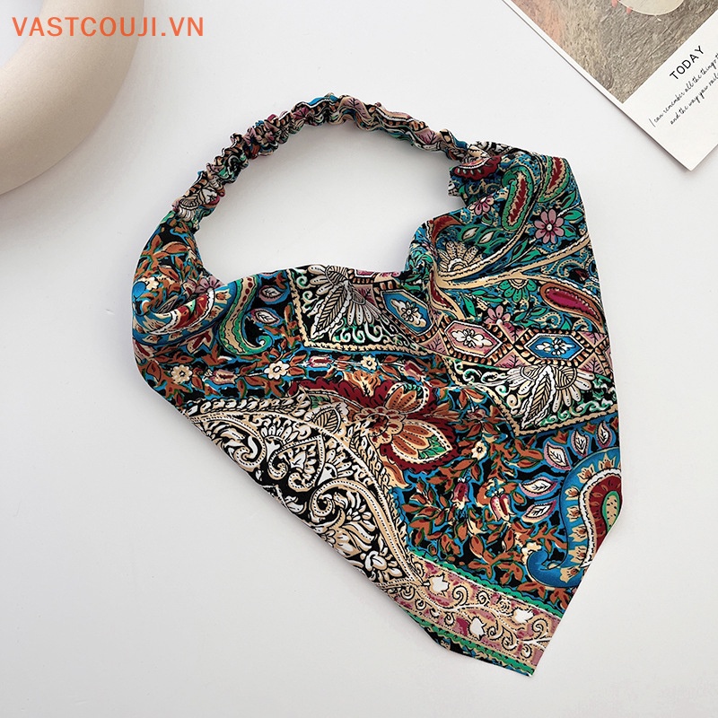 Băng Đô Co Giãn In Họa Tiết Hoa Phong Cách Bohemian Thời Trang Cho Nữ