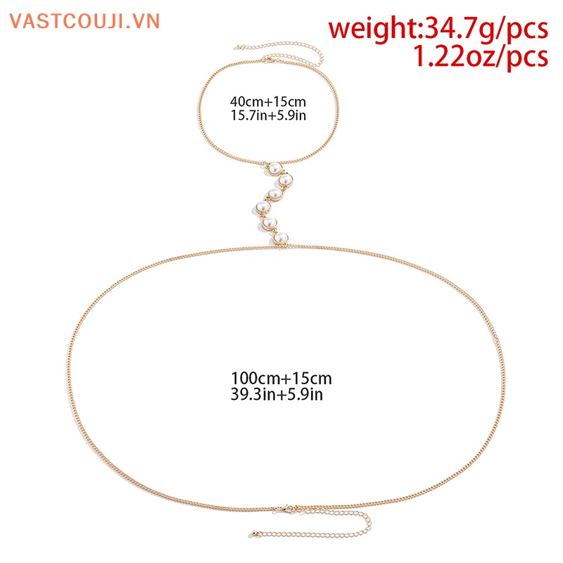 Vòng cổ Đeo Hông / Ngực / Hông Đính Ngọc Trai Phong Cách Baroque Bohemian VASTJI