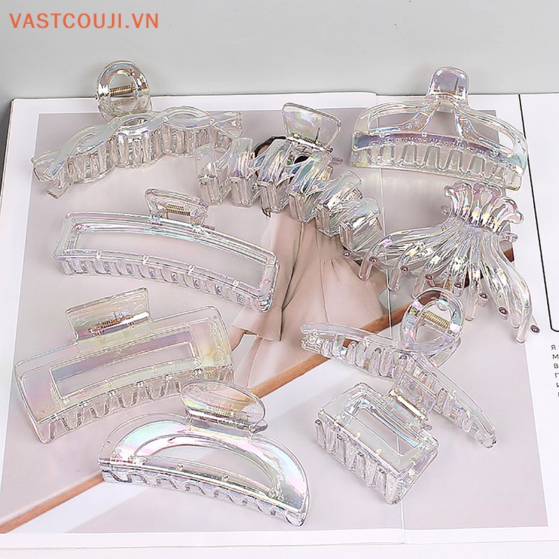Kẹp Tóc Càng Cua Bằng Nhựa Trong Suốt Nhiều Màu Thời Trang