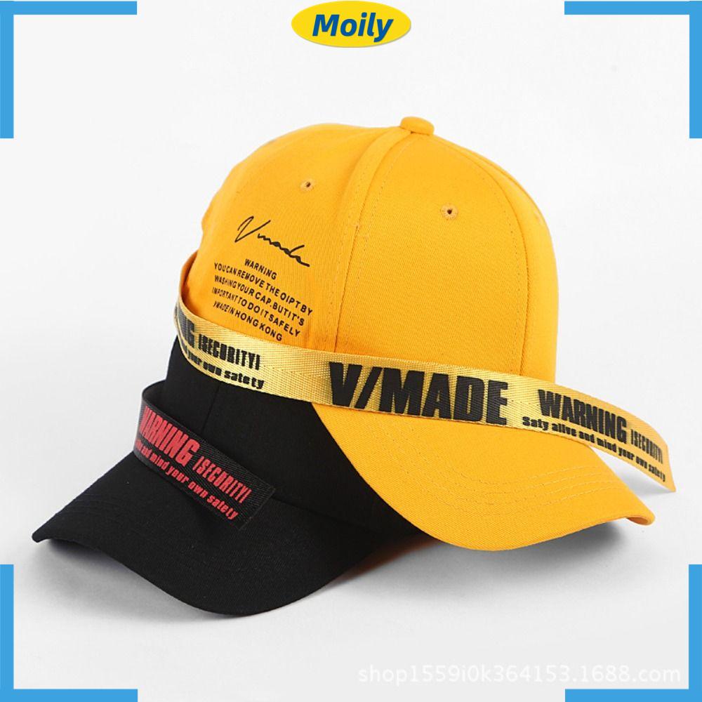 MOILYVN Mũ Lưỡi Trai Phối Ruy Băng Dài Thoáng Khí Điều Chỉnh Được Phong Cách