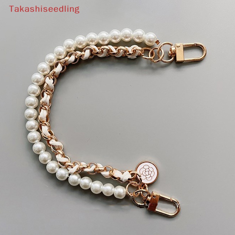 Dây Đeo Túi Xách Hai Lớp Đính Ngọc Trai Phong Cách Vintage
