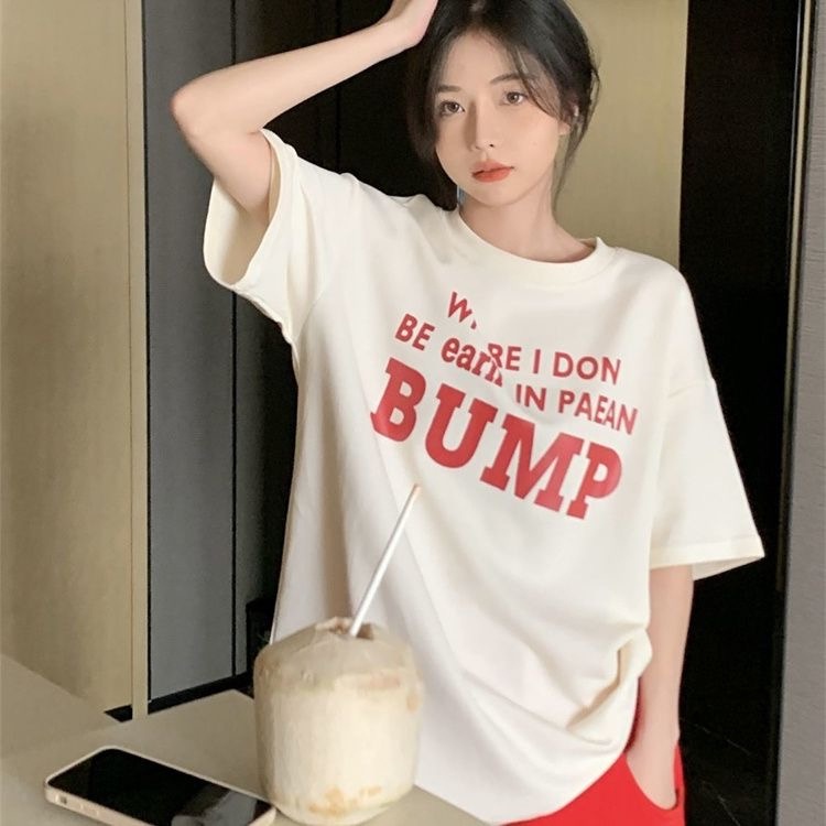 Áo Thun Ngắn Tay Dáng Rộng In Họa Tiết Xinh Xắn Có Size Lớn Dành Cho Nữ