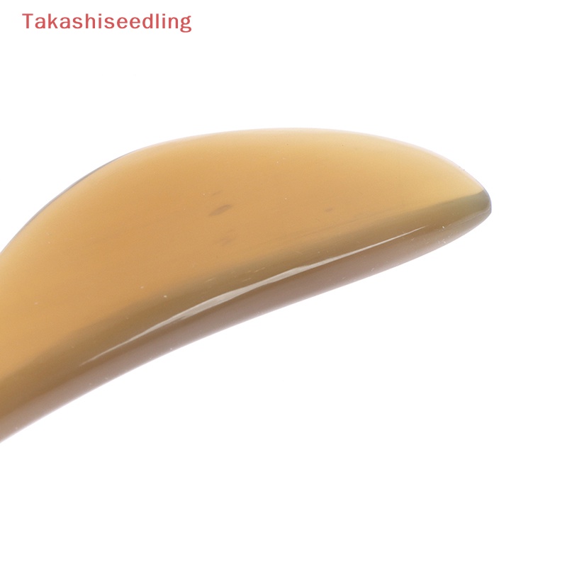 (Takashiseedling) Dụng Cụ Mát Xa Mặt Yak Ox Horn Gua Sha Màu Trắng Tự Nhiên