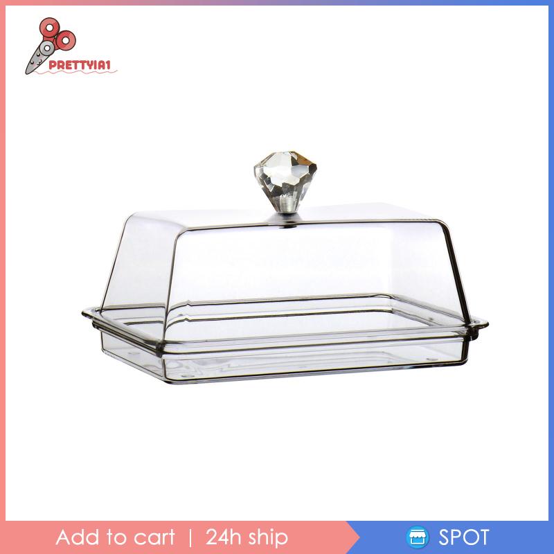 Khay Đựng Bơ / Phô Mai Trong Suốt Kèm Giá Đỡ Tiện Dụng Prettyia1