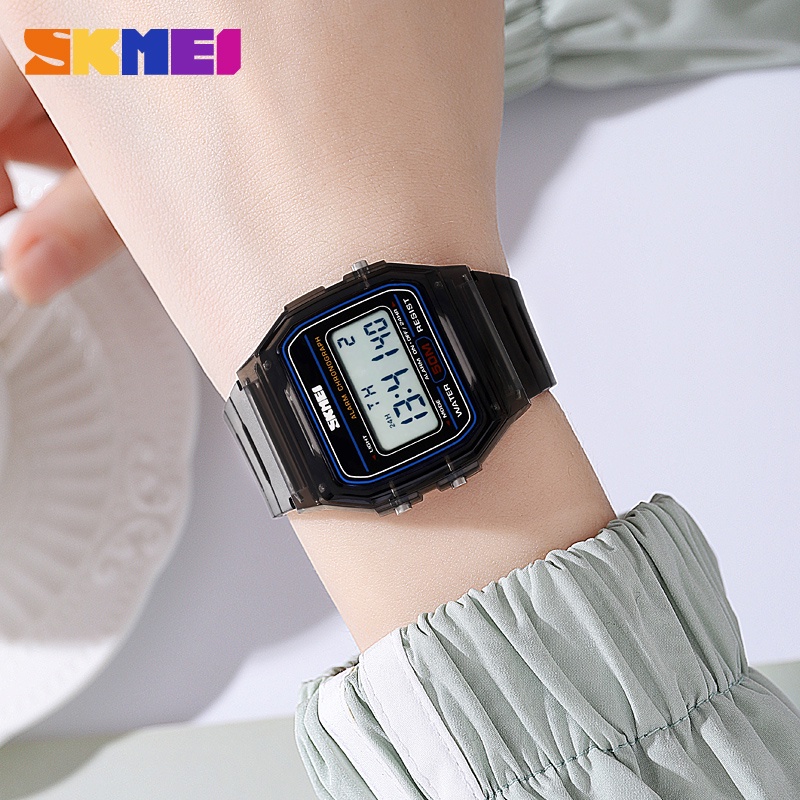 Đồng Hồ Điện Tử SKMEI Chống Sốc Dây TPU Trong Suốt Cho Nữ reloj mujer 2056