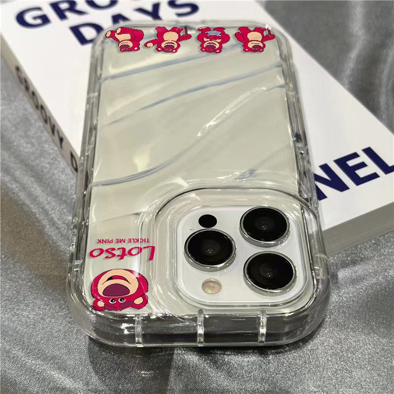 Ốp Điện Thoại Dẻo Trong Suốt Họa Tiết Chú Gấu / Dâu Tây Dễ Thương Cho iPhone14promax7 / 11 xrplus1312 / 12PZ