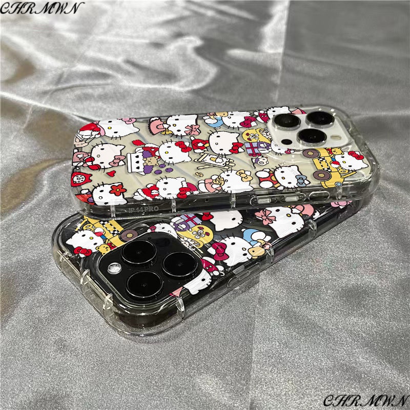 Ốp Điện Thoại Dẻo Trong Suốt Họa Tiết Hoạt Hình Mèo Kitty Dễ Thương Cho Iphone14Promax / 1312 8xr7